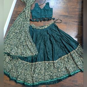 Beautiful Dark Green Indian Lehenga Choli